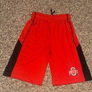 Ohio State Buckeyes Youth Boys Medium Red and Black  Shorts Embroidered Logo